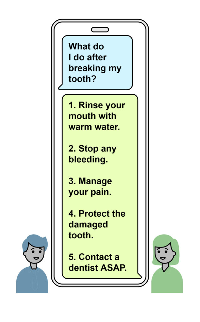 Broken Tooth Care Steps